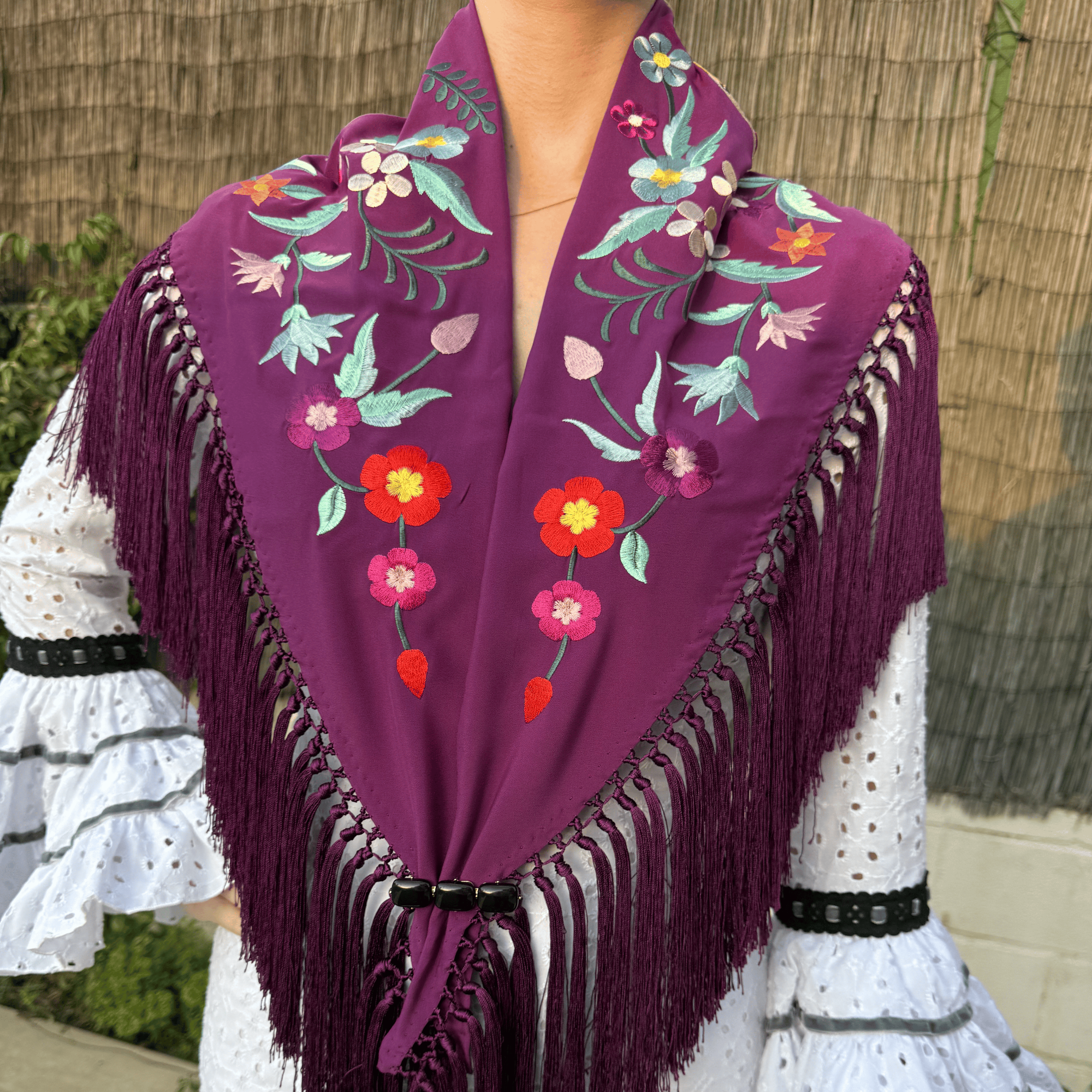 Mantón Malagueña Morado