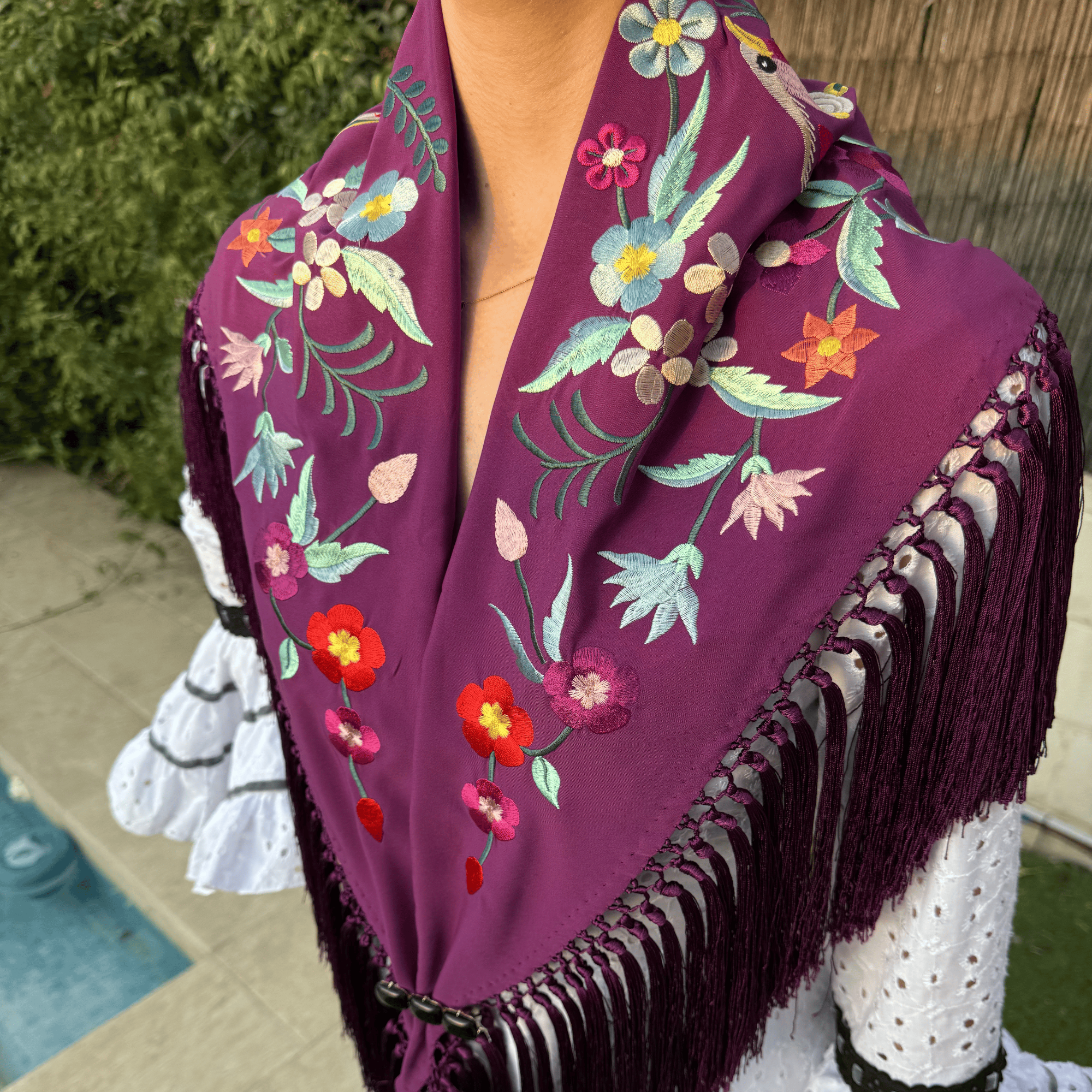 Mantón Malagueña Morado