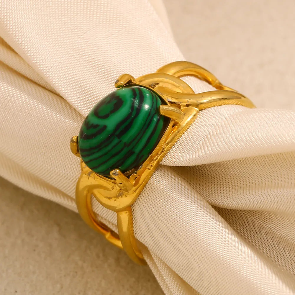 Anillo Eslabón Doble Verde