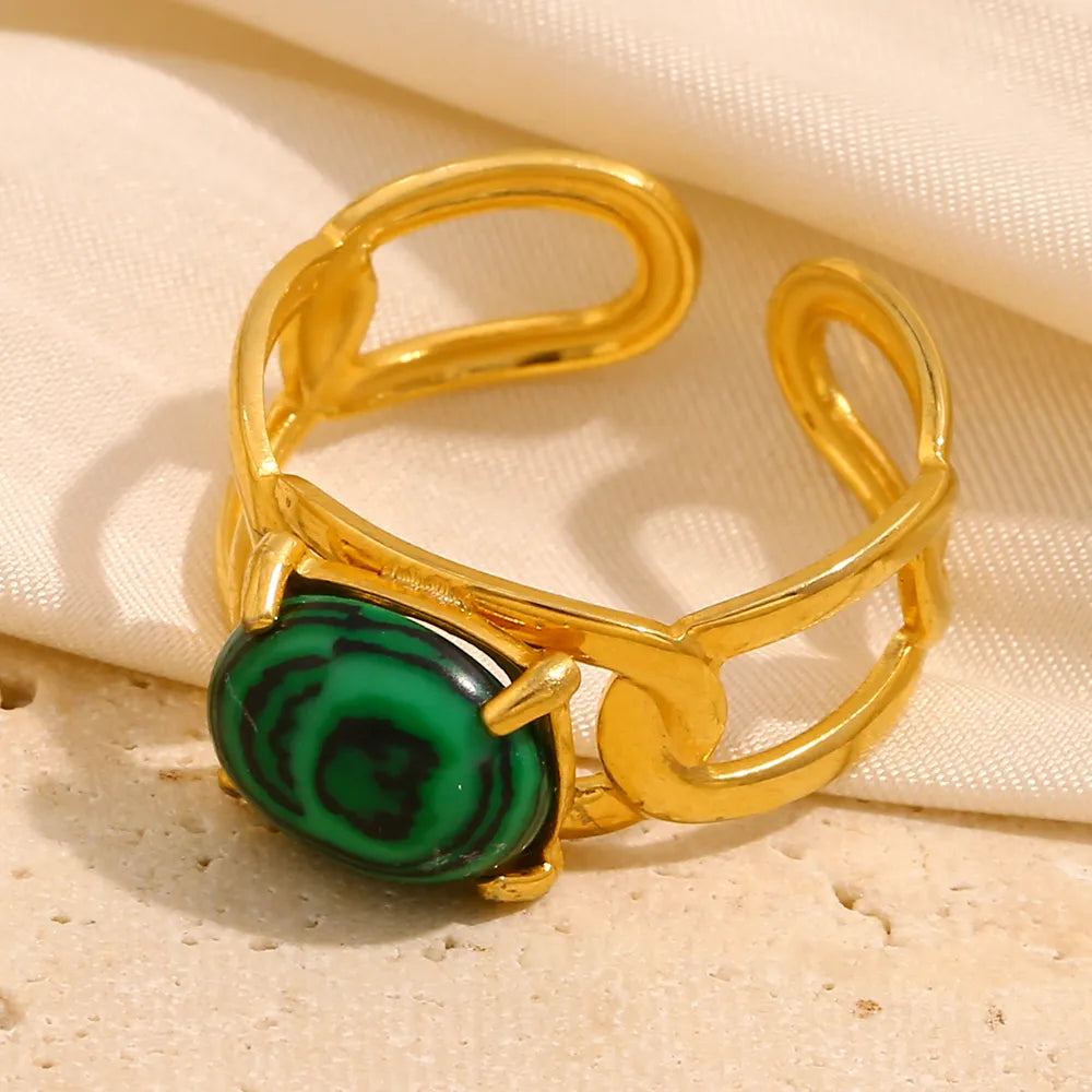 Anillo Eslabón Doble Verde