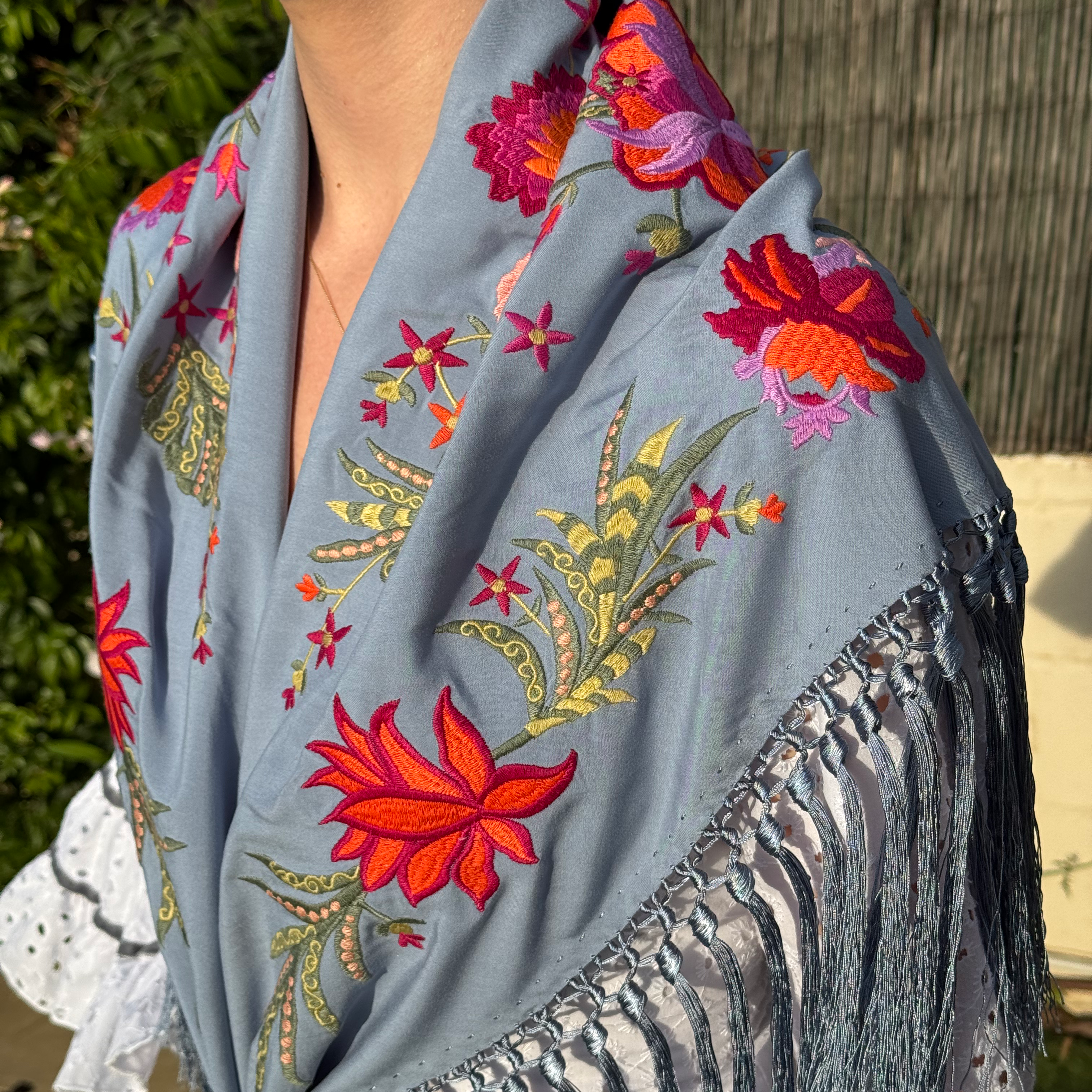 Mantón Petenera Azul