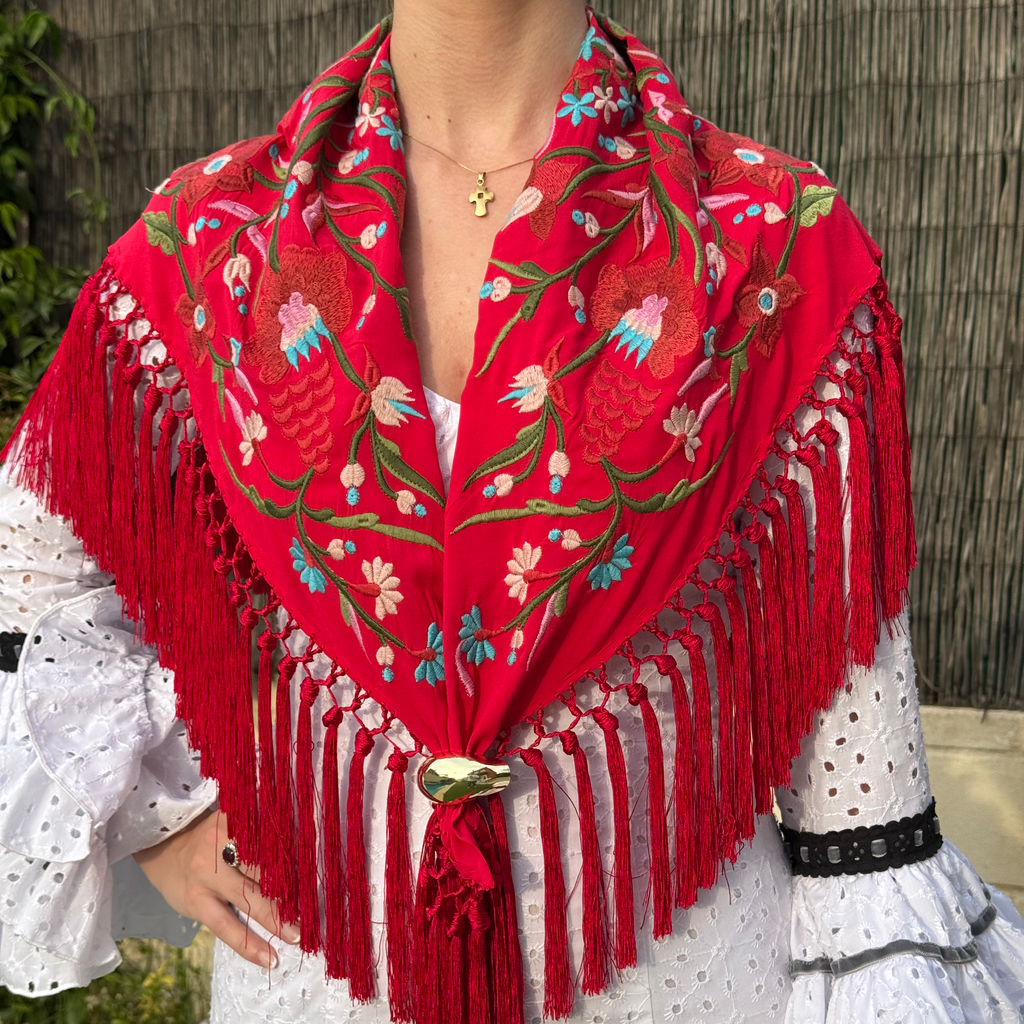 Mantón Tientos Rojo