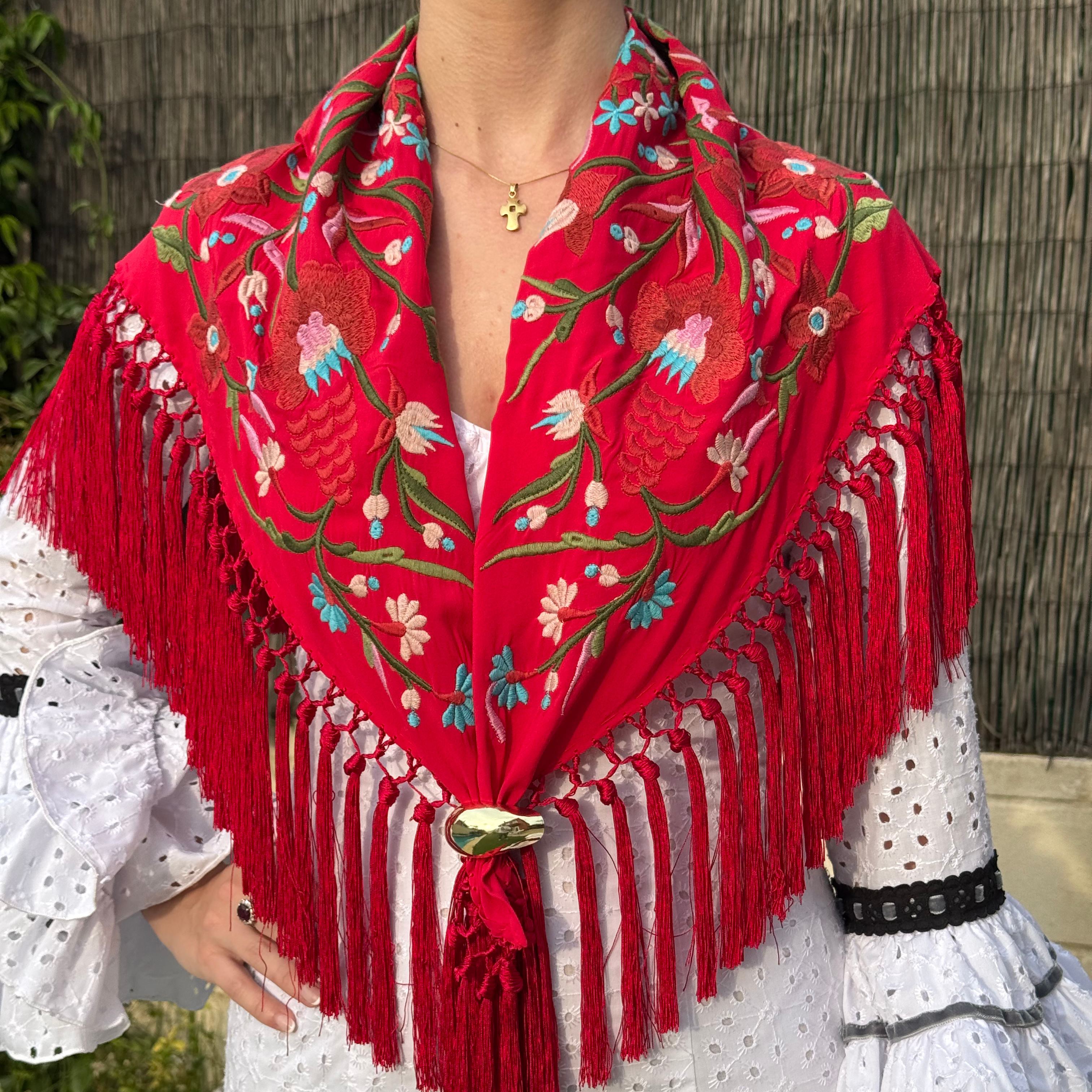 Mantón Tientos Rojo