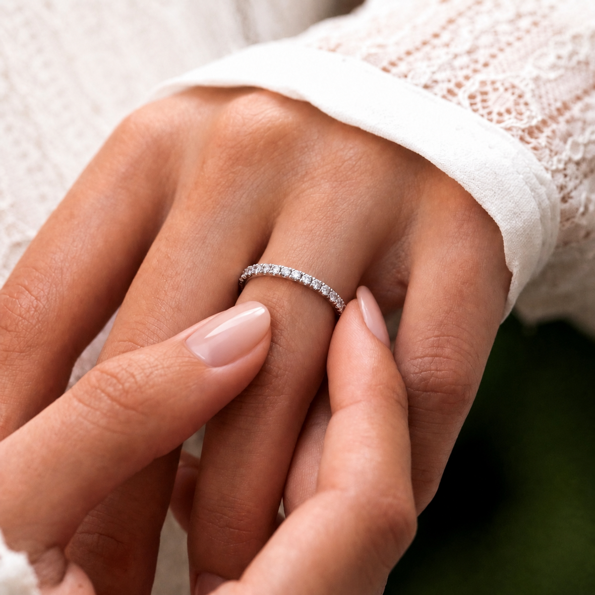 Anillo Moissanita Redonda 0.015CT