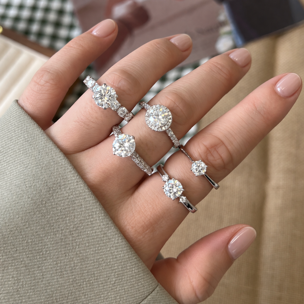 Anillo Moissanita Redonda 2.0CT