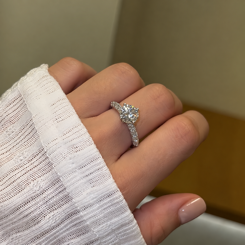 Anillo Moissanita Redonda 2.0CT