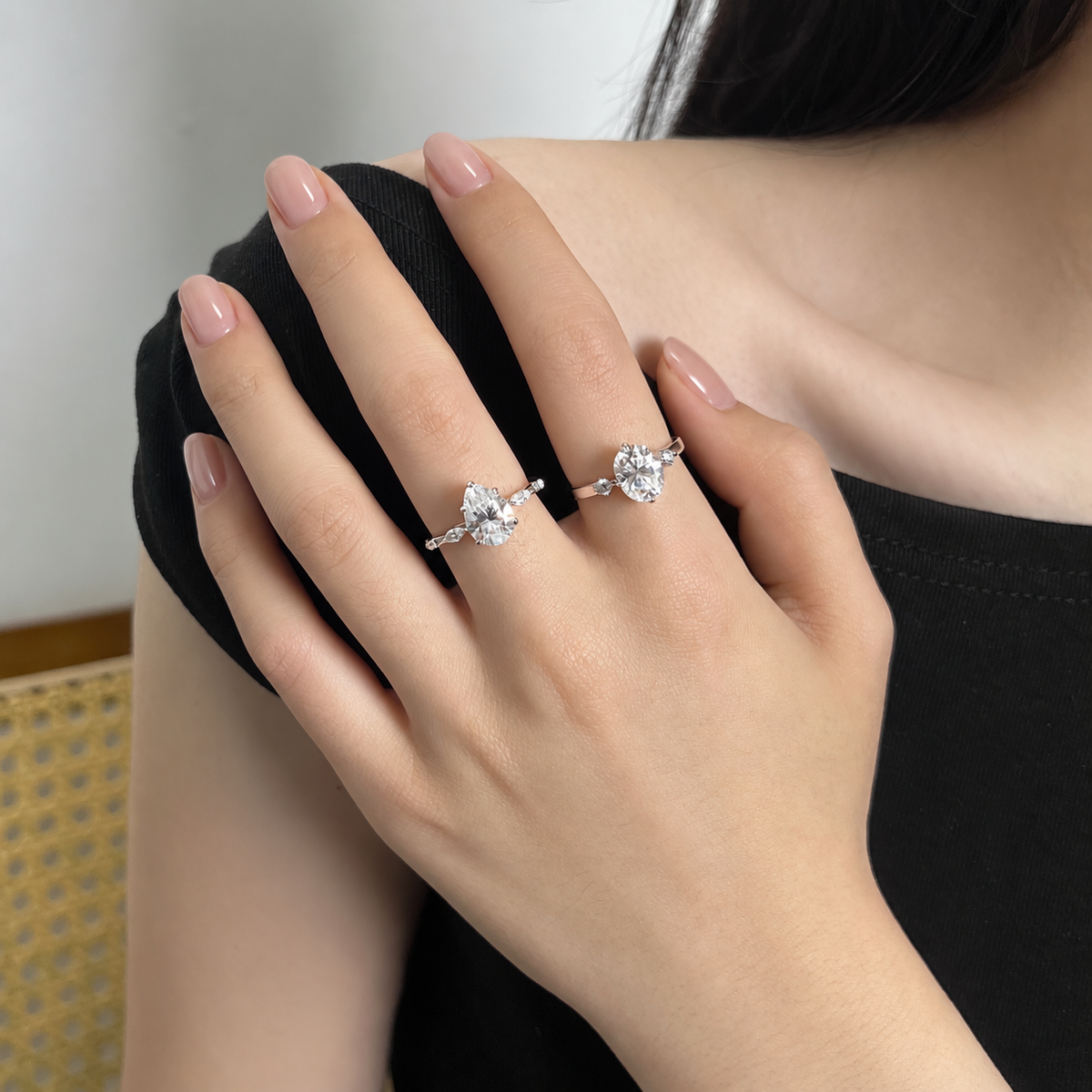 Anillo Moissanita Gota 2.0CT
