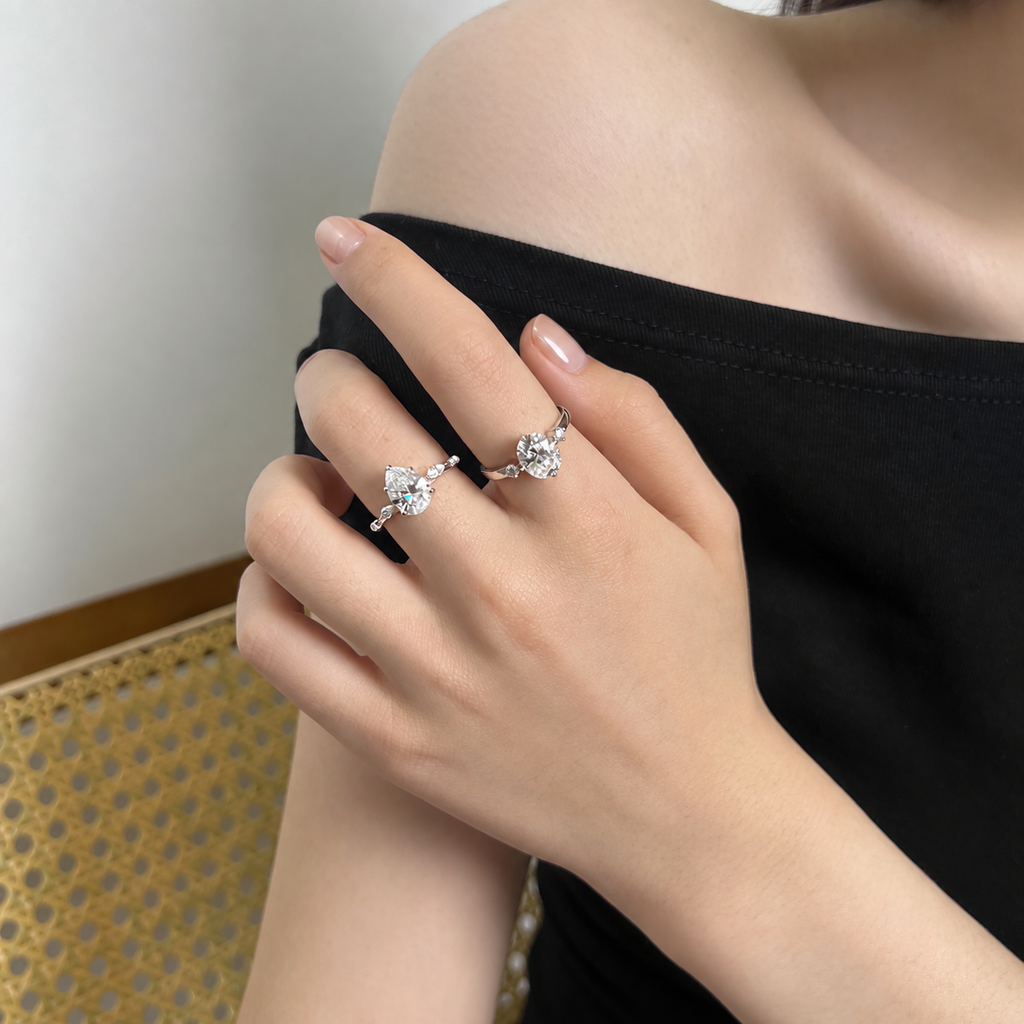 Anillo Moissanita Gota 2.0CT