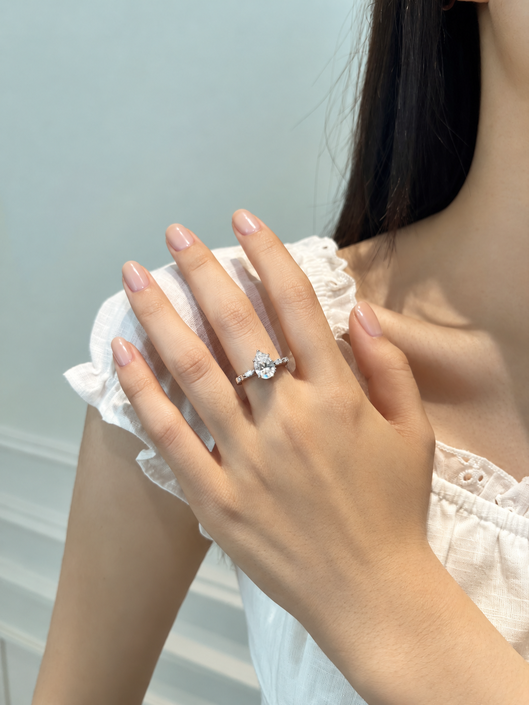 Anillo Moissanita Gota 2.0CT