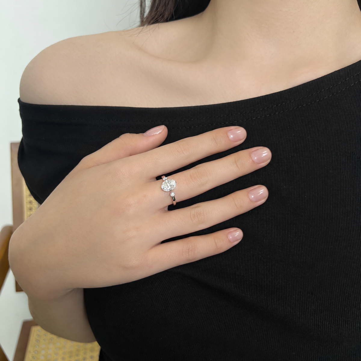Anillo Moissanita Oval 2.0CT