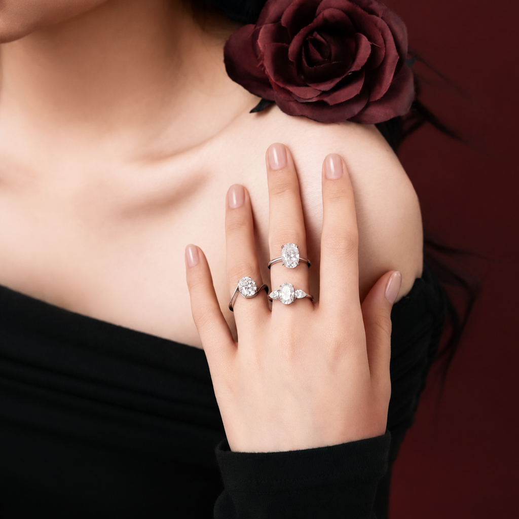 Anillo Moissanita Oval 4.0CT