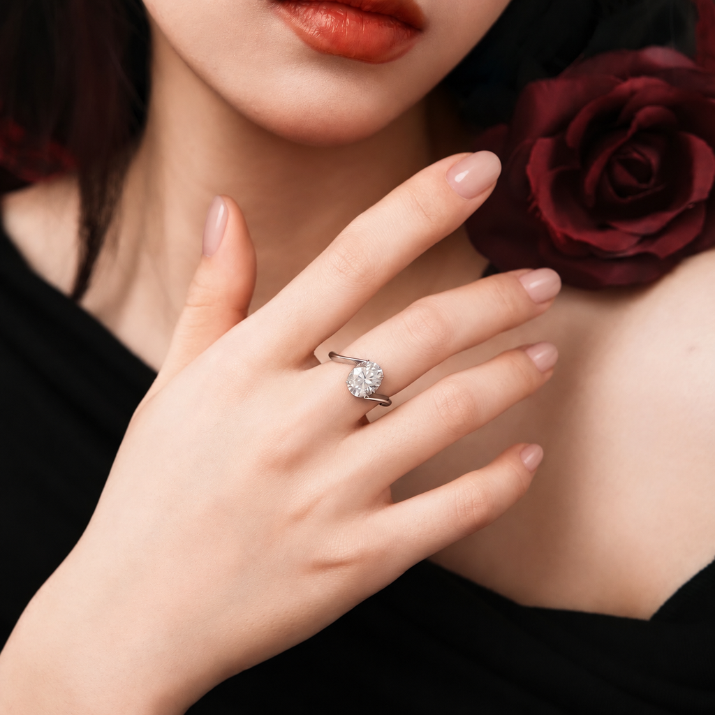 Anillo Moissanita Oval 3.0CT