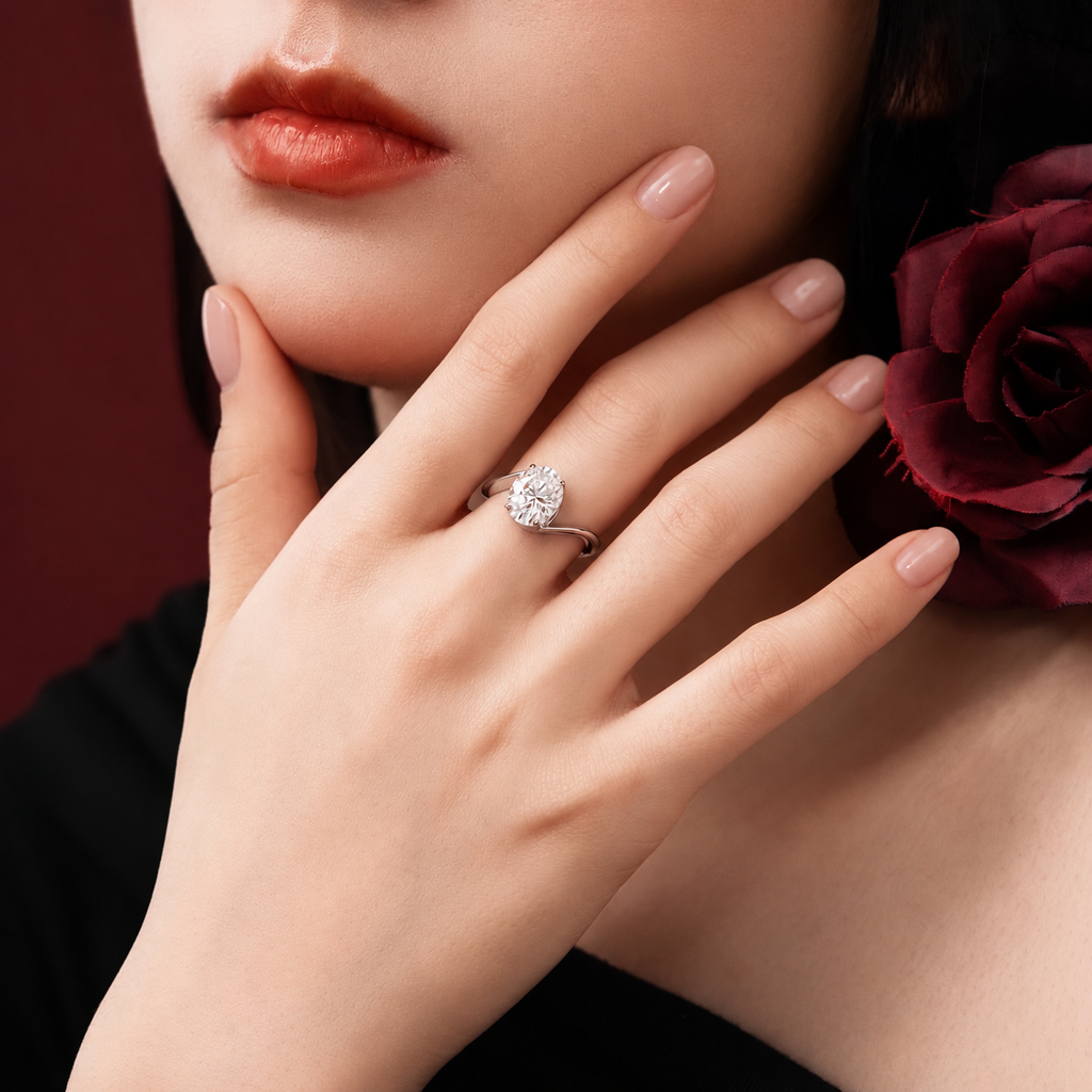 Anillo Moissanita Oval 3.0CT