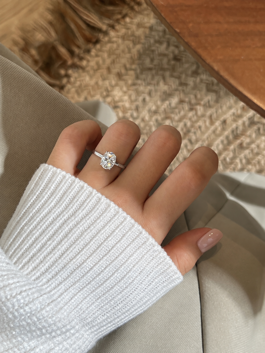Anillo Moissanita Ovalada 2.0CT