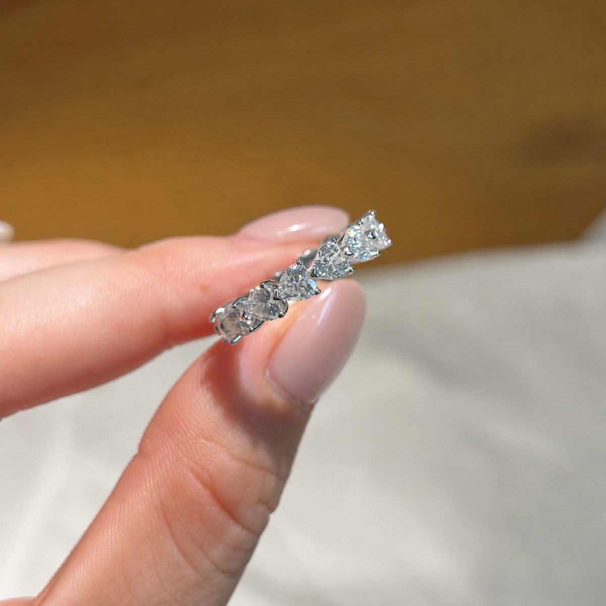 Anillo Moissanita Corazón 4.2CT