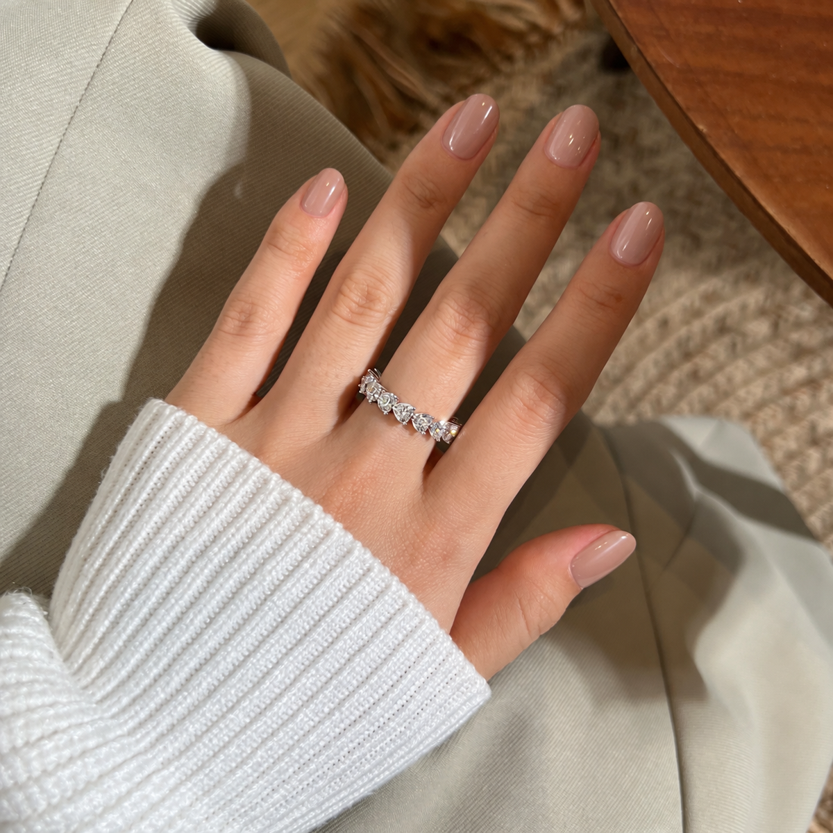 Anillo Moissanita Corazón 4.2CT
