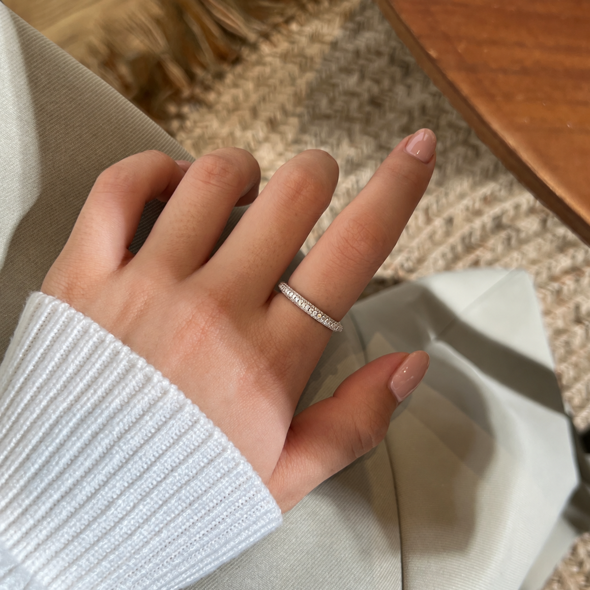Anillo Moissanita Redonda 0.735CT
