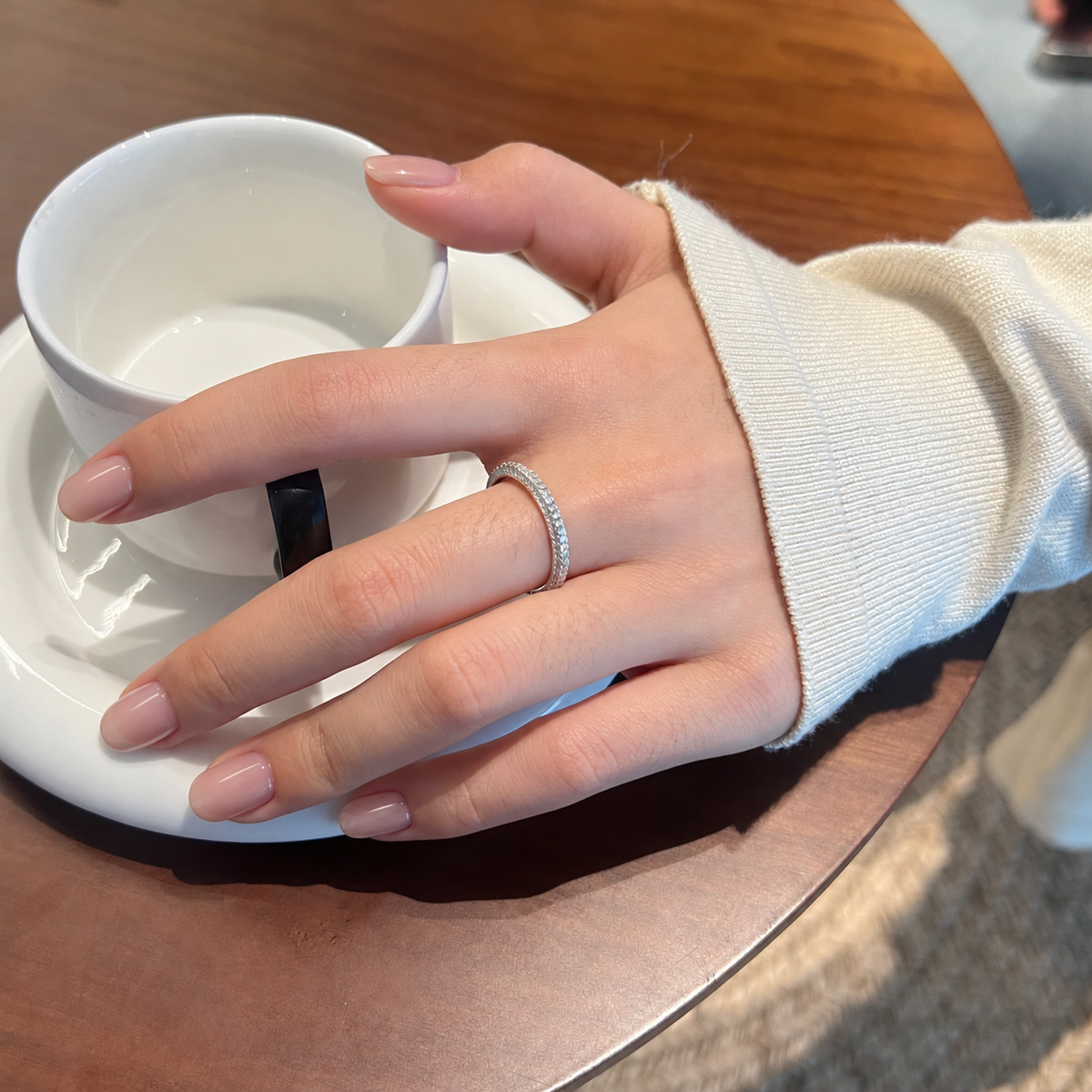 Anillo Moissanita Redonda 0.735CT