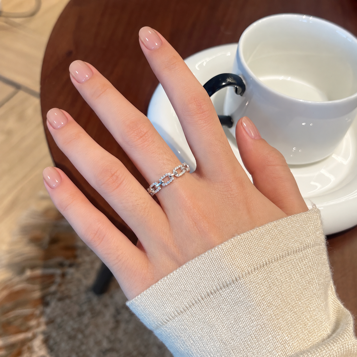 Anillo Moissanita Cadena 0.4CT
