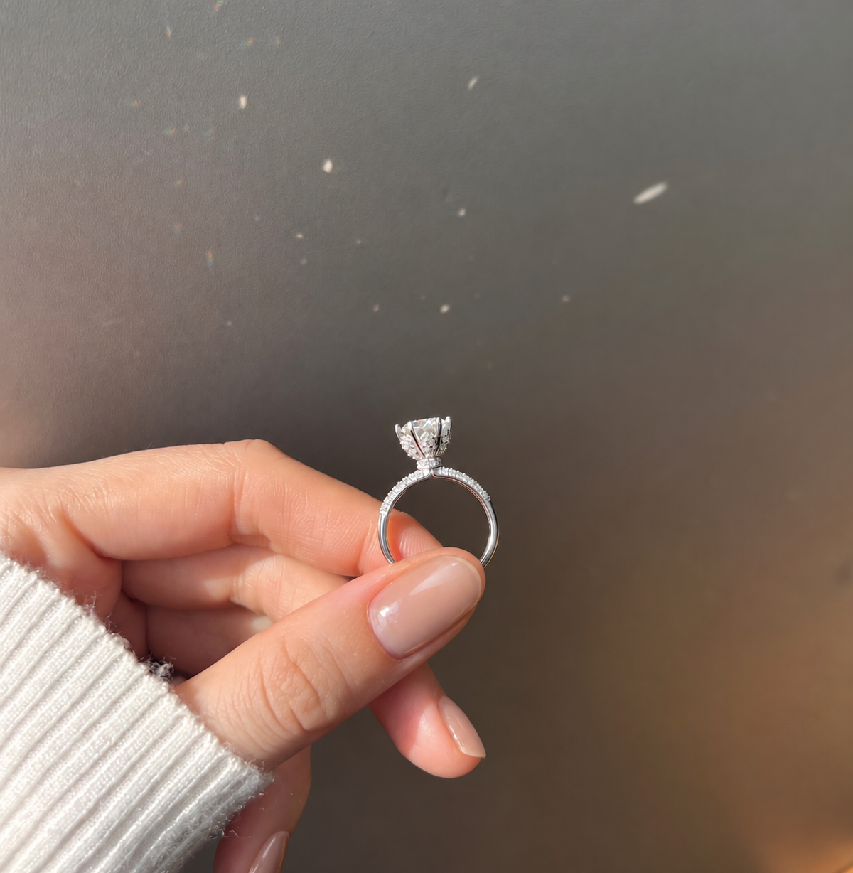 Anillo Moissanita Redonda 2.0CT