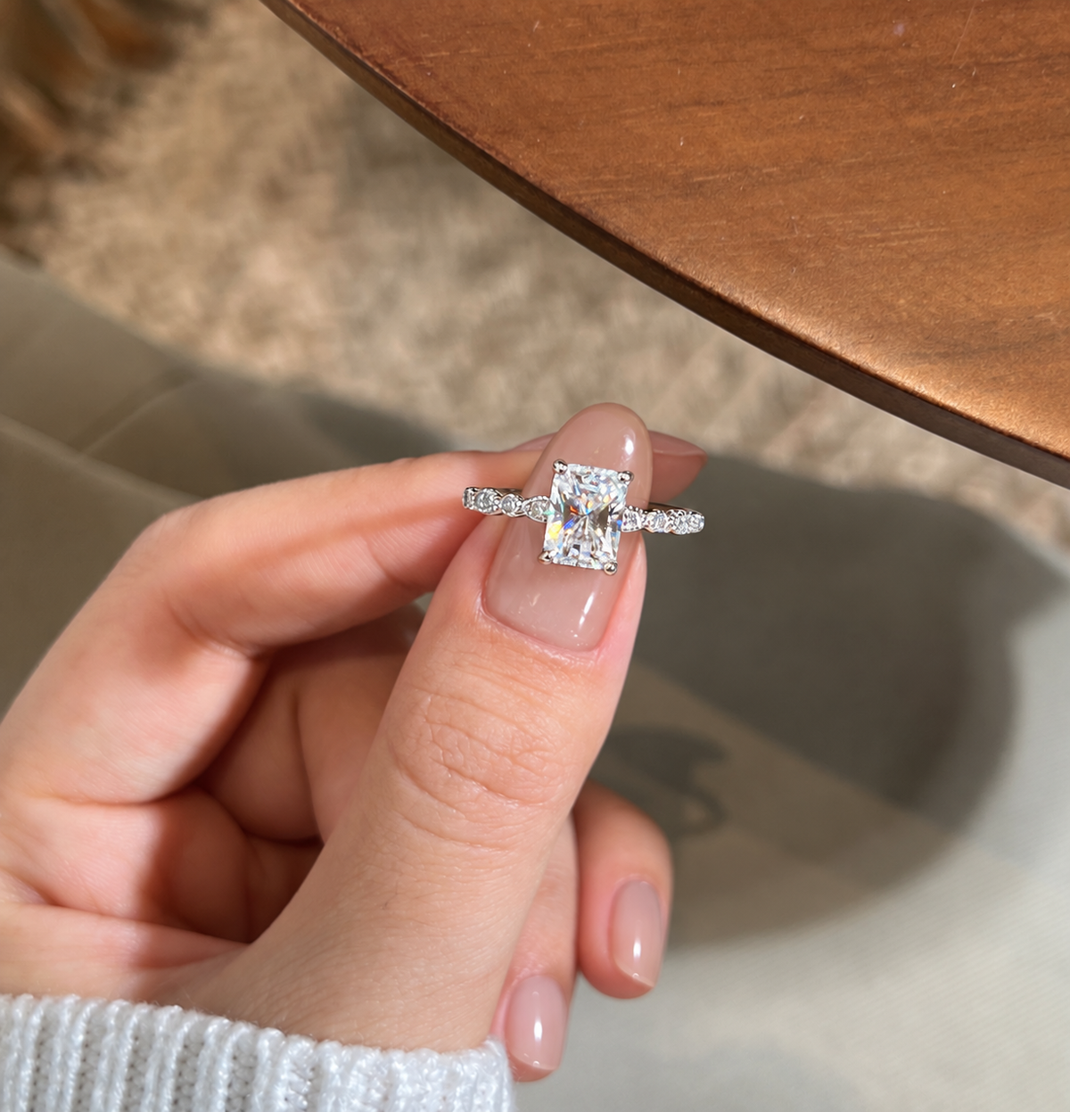 Anillo Moissanita Radiante 2.0CT