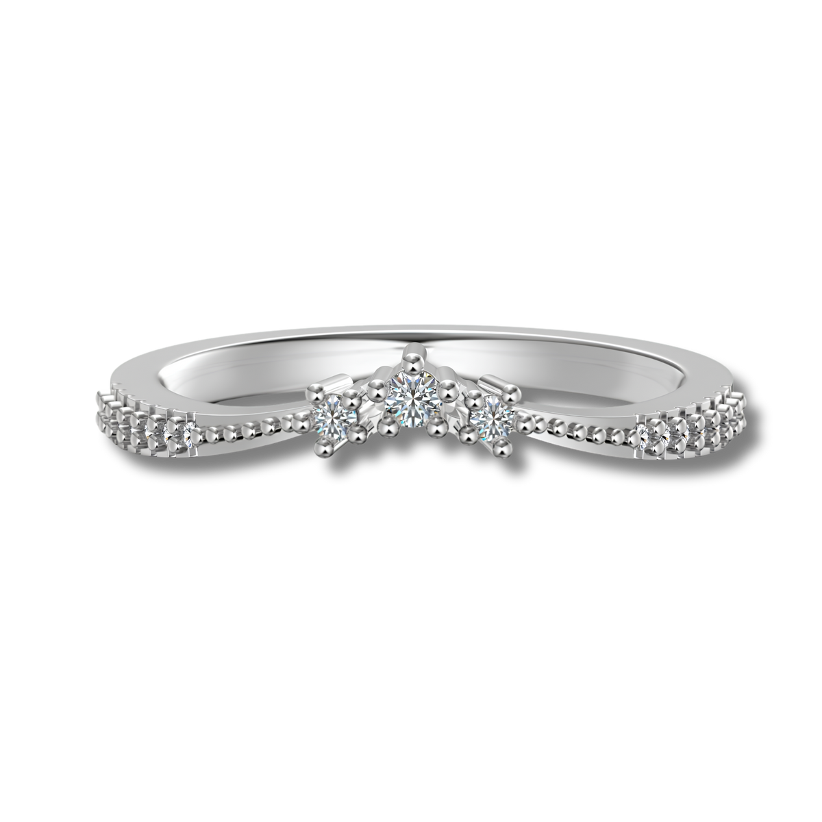 Anillo Moissanita Trío 0.12CT