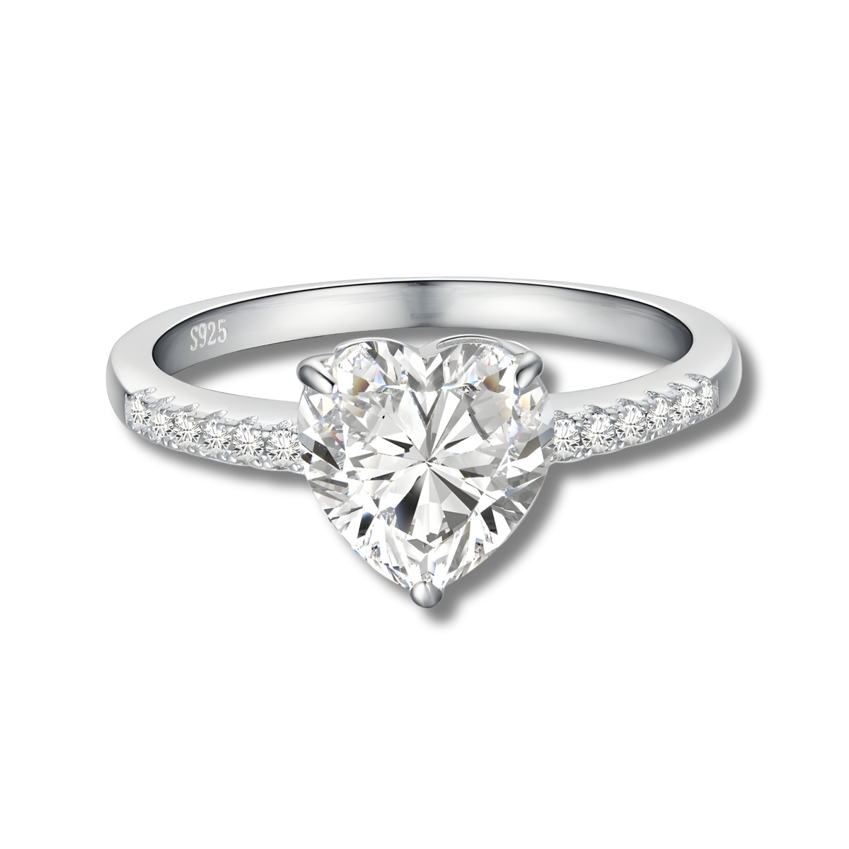 Anillo Moissanita Corazón 2.0CT