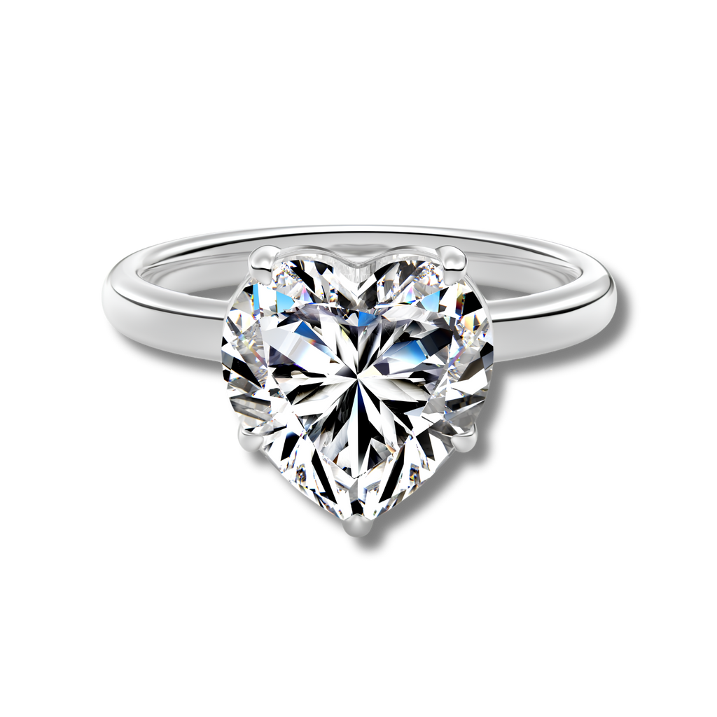 Anillo Moissanita Corazón 4.0CT