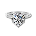 Anillo Moissanita Corazón 4.0CT