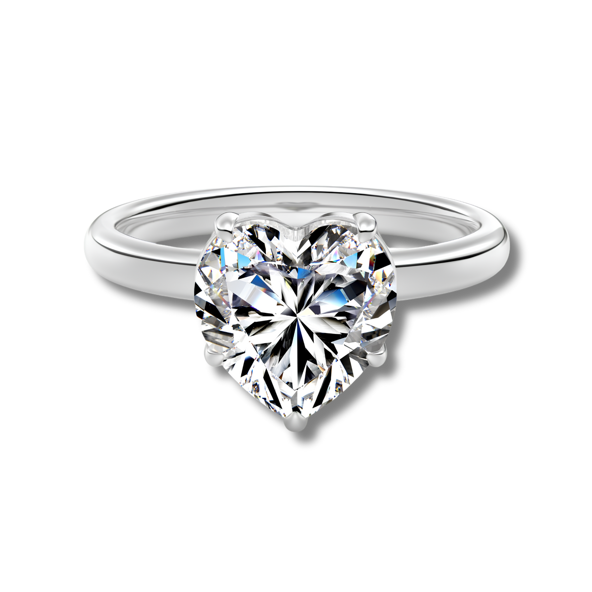 Anillo Moissanita Corazón 3.0CT