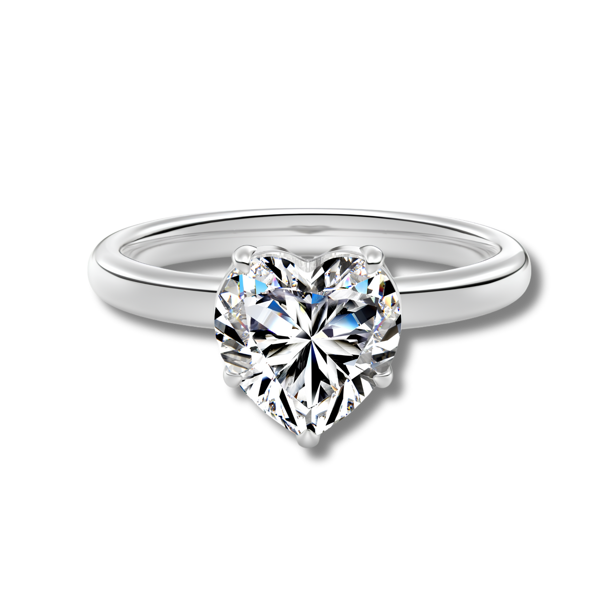 Anillo Moissanita Corazón 2.0CT