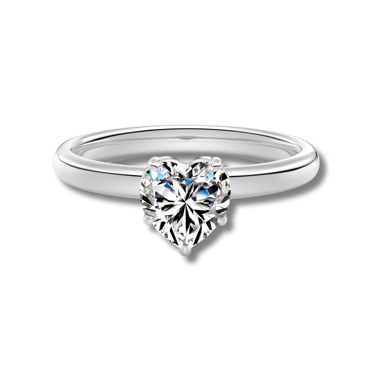 Anillo Moissanita Corazón 1.0CT