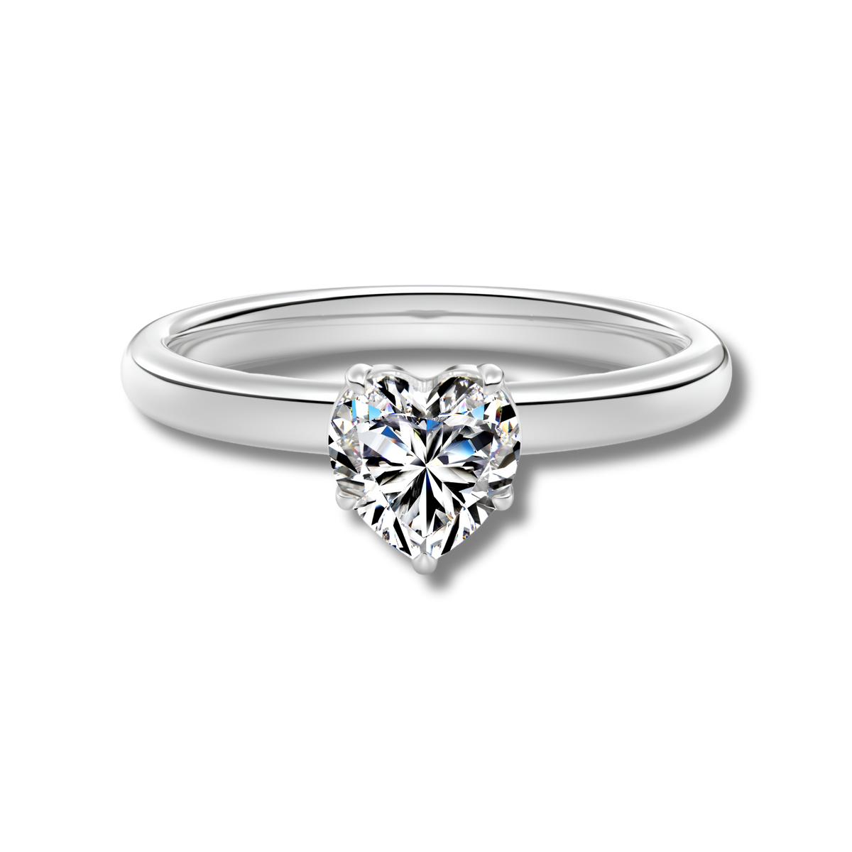 Anillo Moissanita Corazón 0.8CT