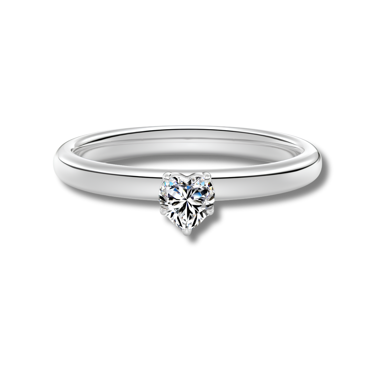 Anillo Moissanita Corazón 0.3CT