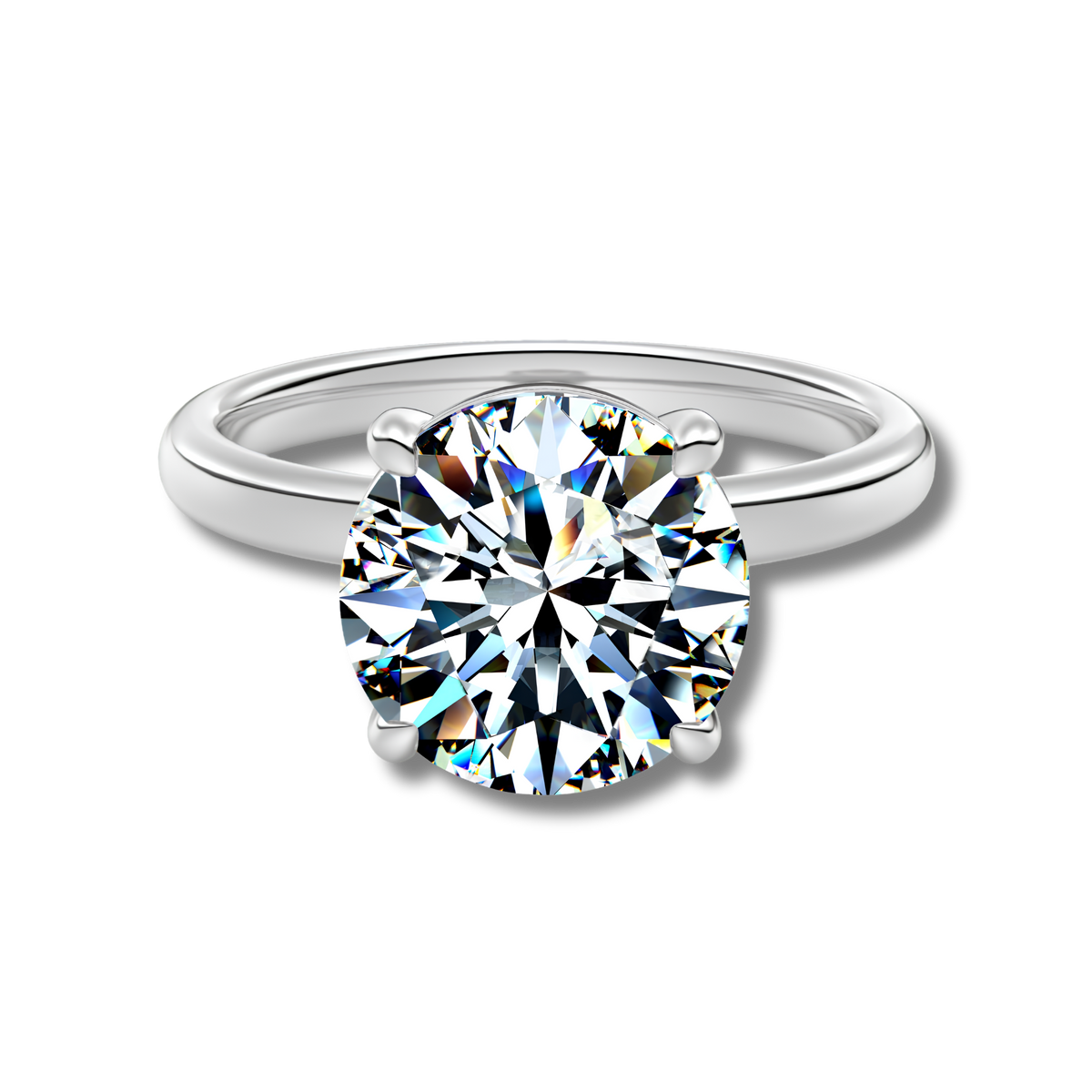 Anillo Moissanita Redonda 4.0CT