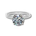 Anillo Moissanita Redonda 2.5CT