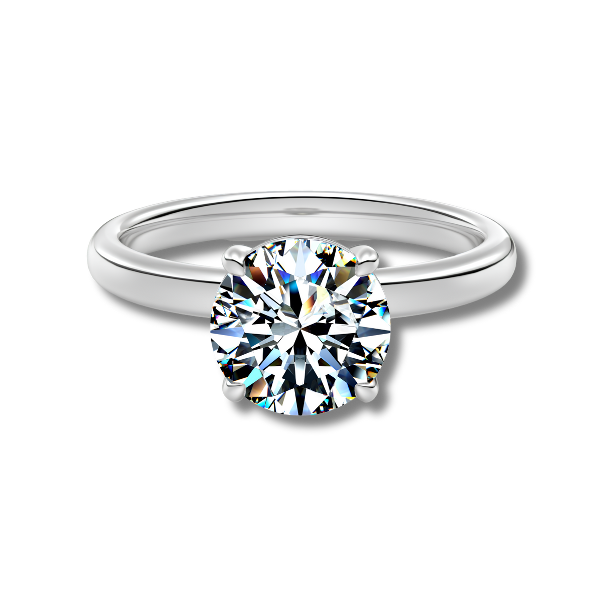Anillo Moissanita Redonda 2.0CT