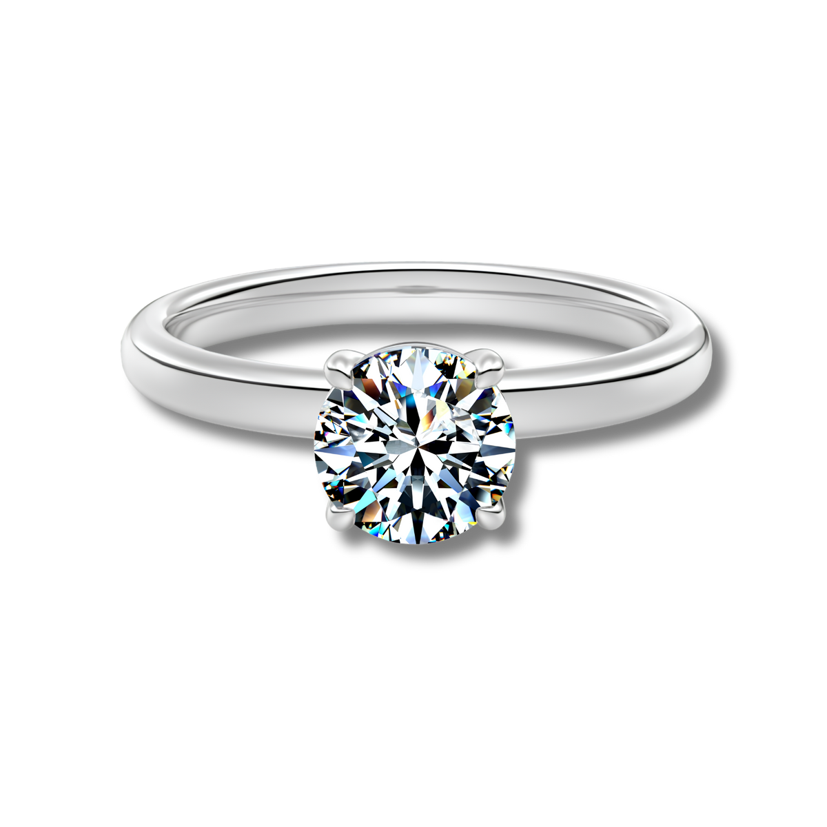 Anillo Moissanita Redonda 1.0CT