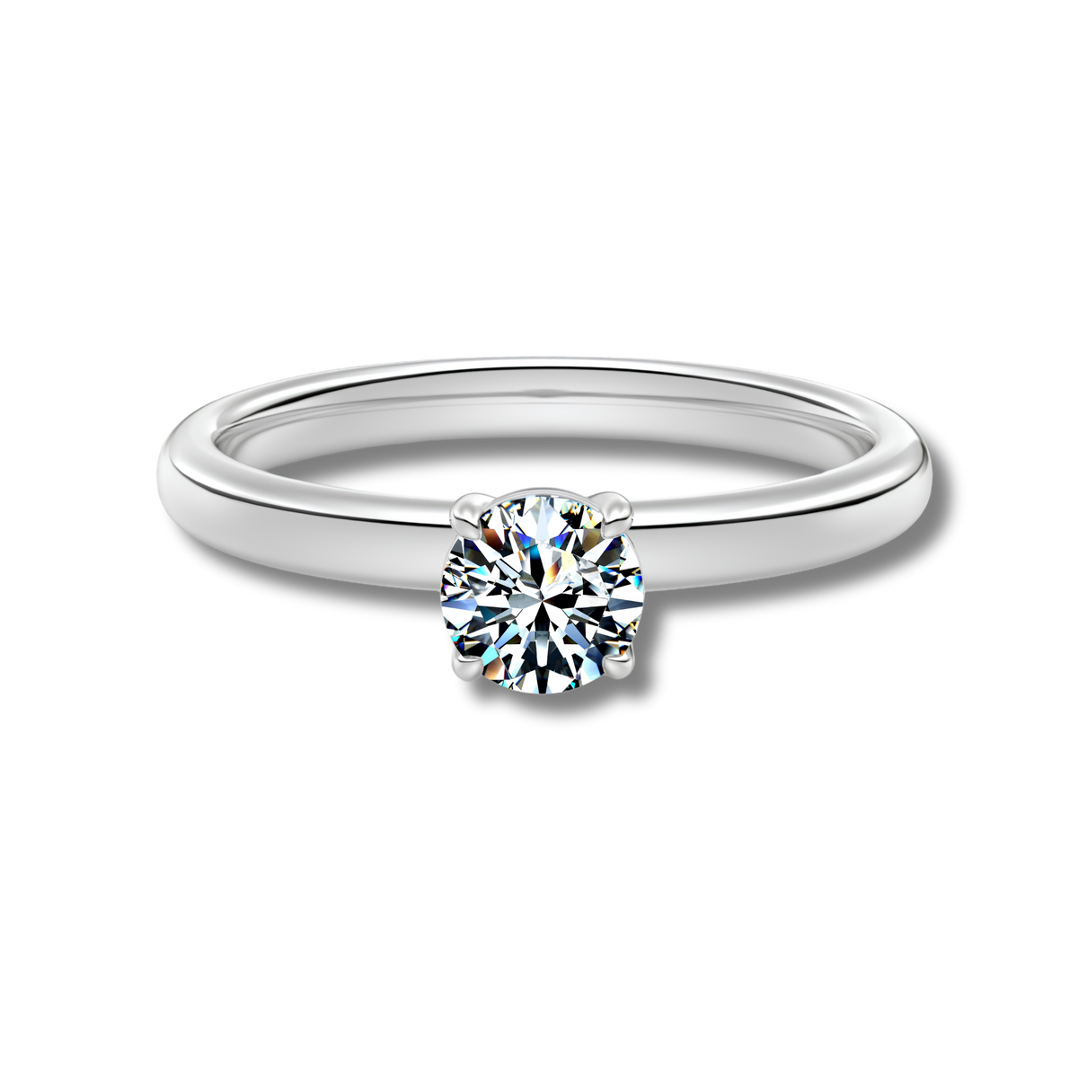 Anillo Moissanita Redonda 0.5CT