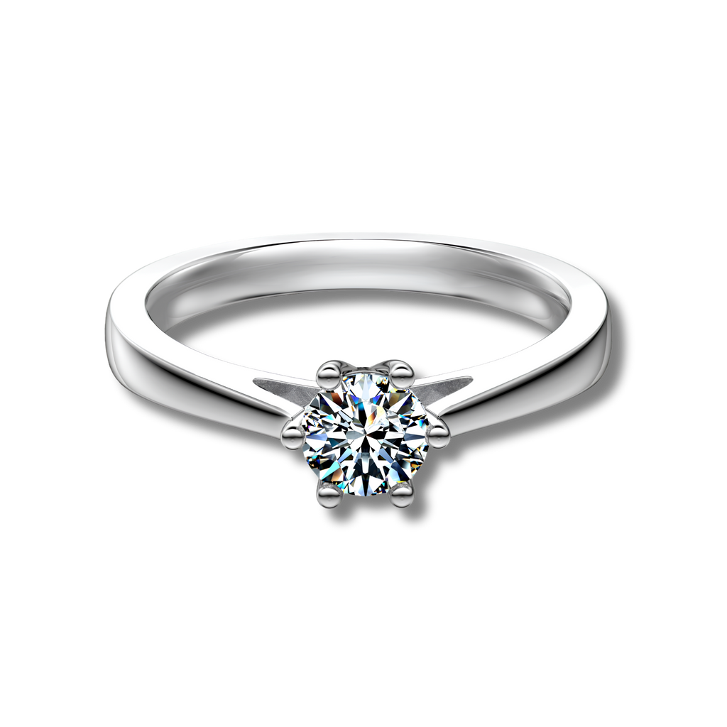 Anillo Moissanita Redonda 0.5CT