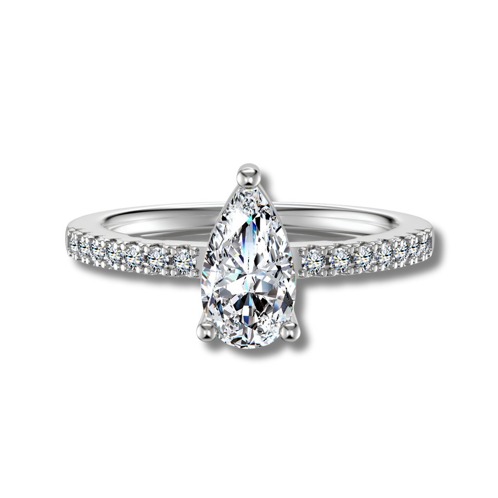 Anillo Moissanita Pera 1.1CT