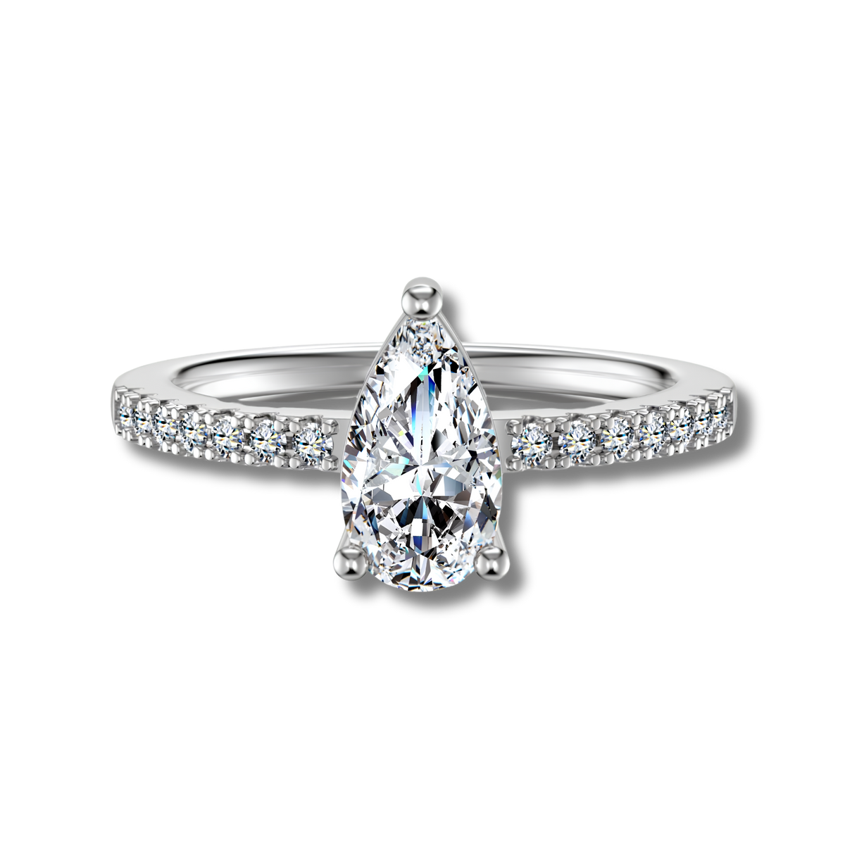 Anillo Moissanita Pera 1.1CT