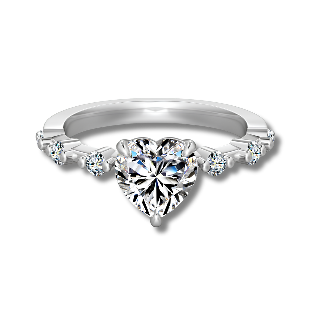 Anillo Moissanita Corazón 1.2CT