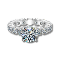 Anillo Moissanita Redonda 2.0CT
