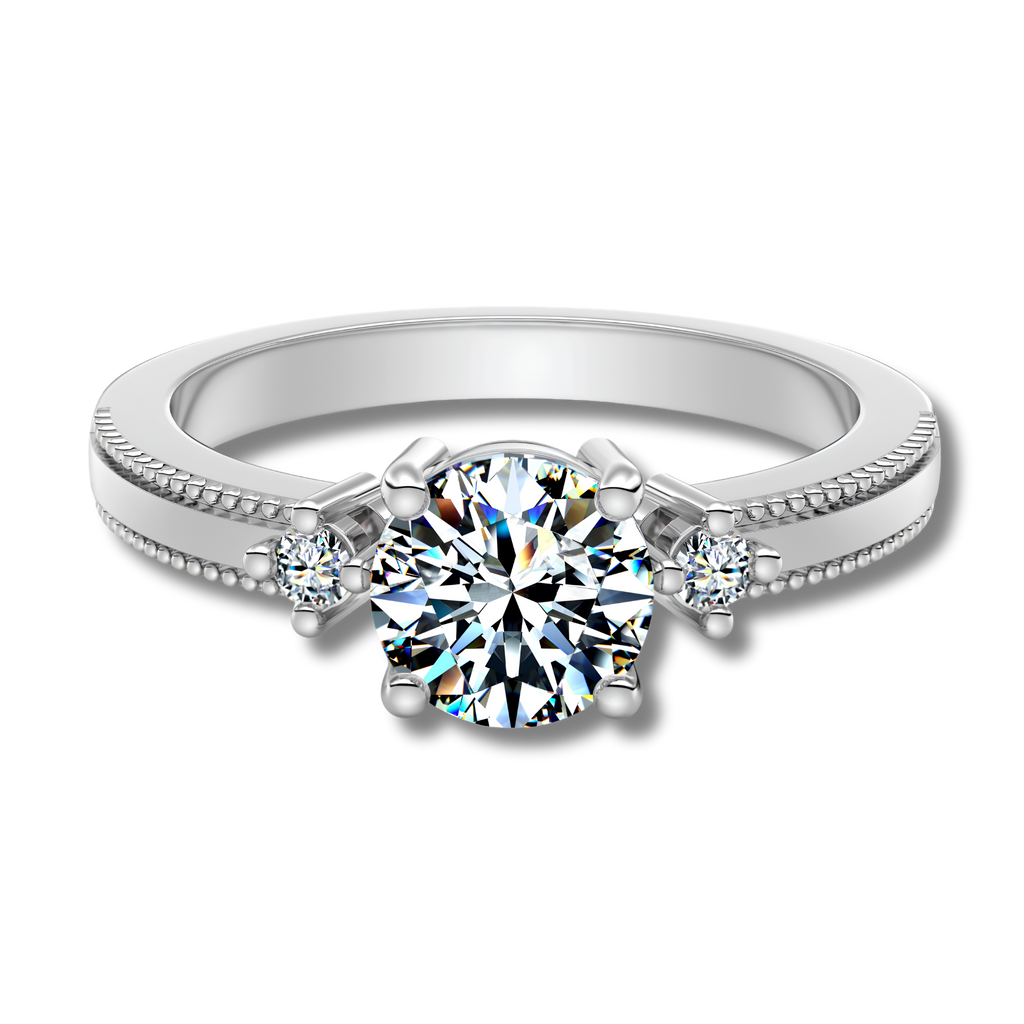 Anillo Moissanita Redonda 1.0CT
