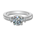 Anillo Moissanita Redonda 1.0CT