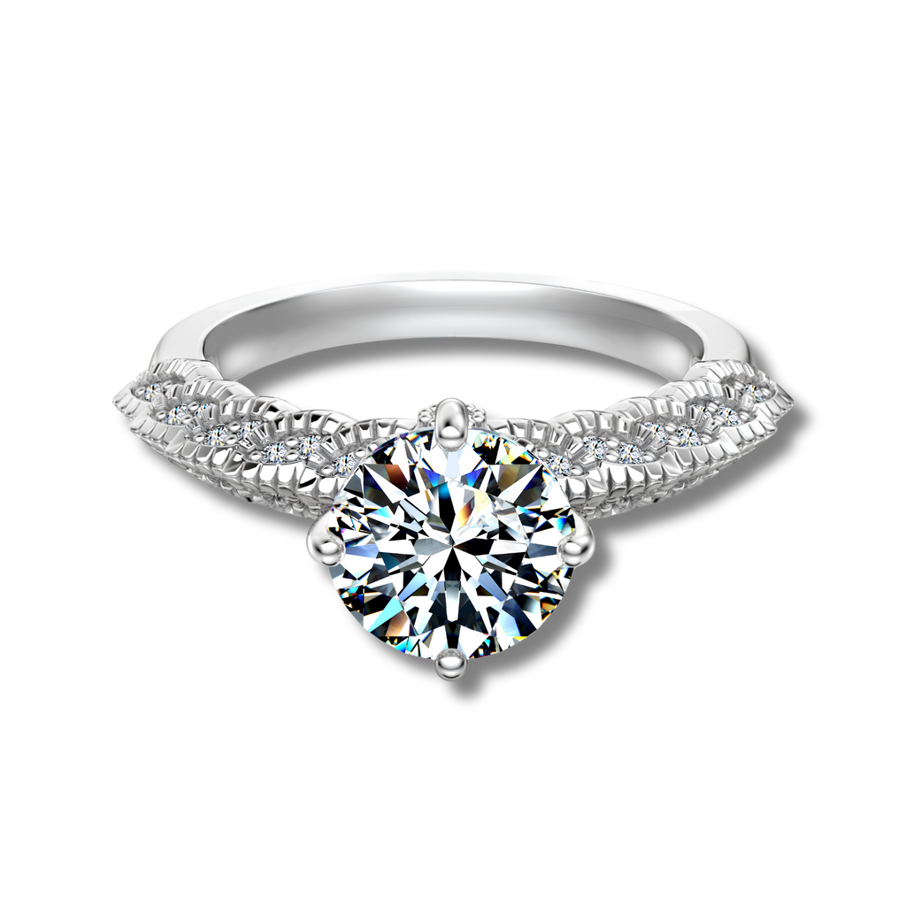 Anillo Moissanita Redonda 2.0CT