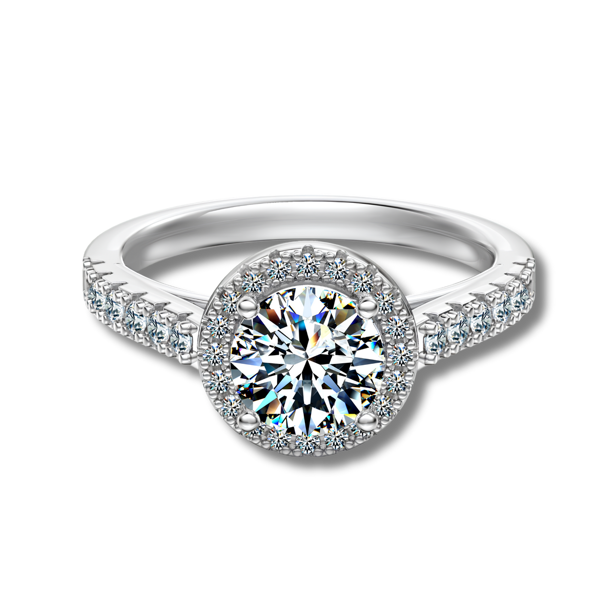 Anillo Moissanita Redonda 1.2CT