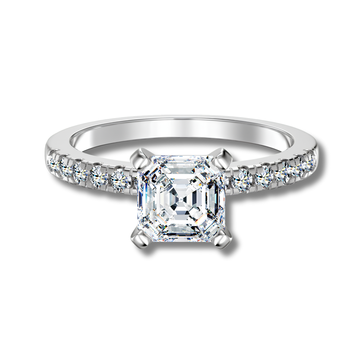 Anillo Moissanita Cuadrada 1.0CT