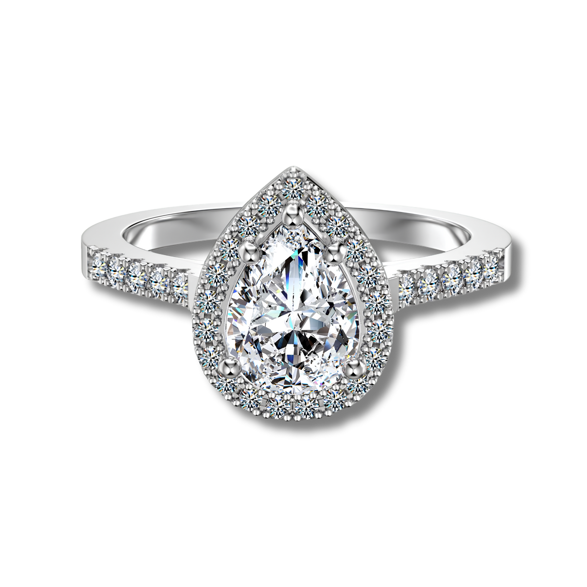 Anillo Moissanita Pera 1.25CT